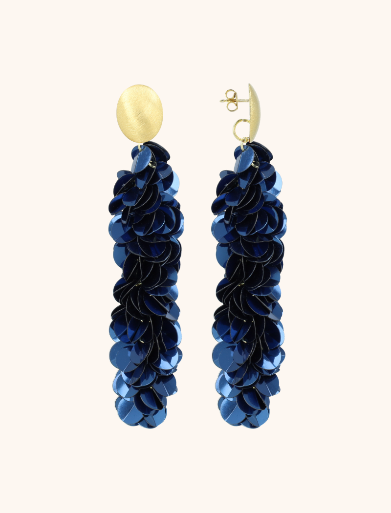 lott. gioielli Cobalt Sequin Oorbellen Snake L