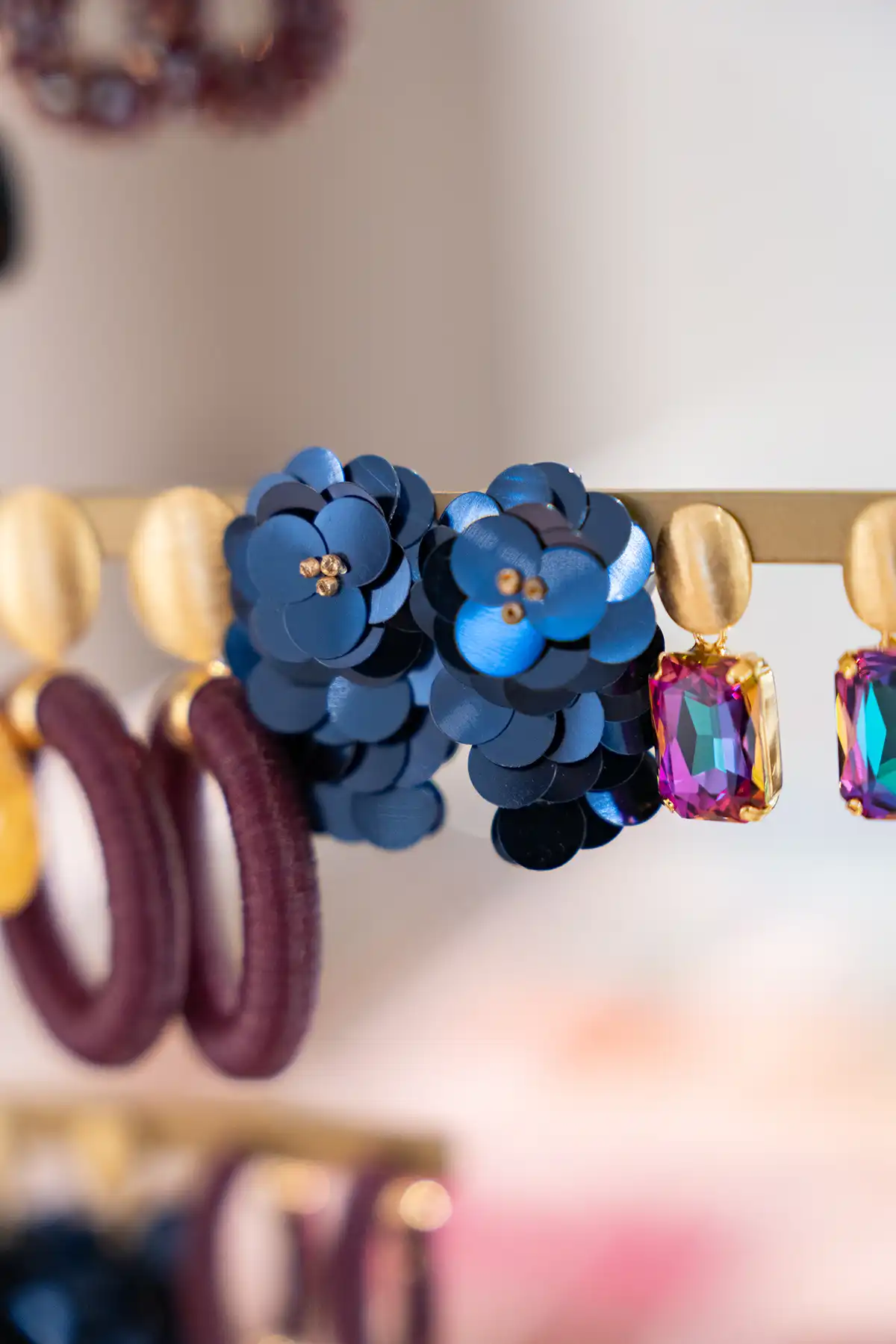 Lott. Gioielli Cobalt Sequin Oorbellen Waterfall M