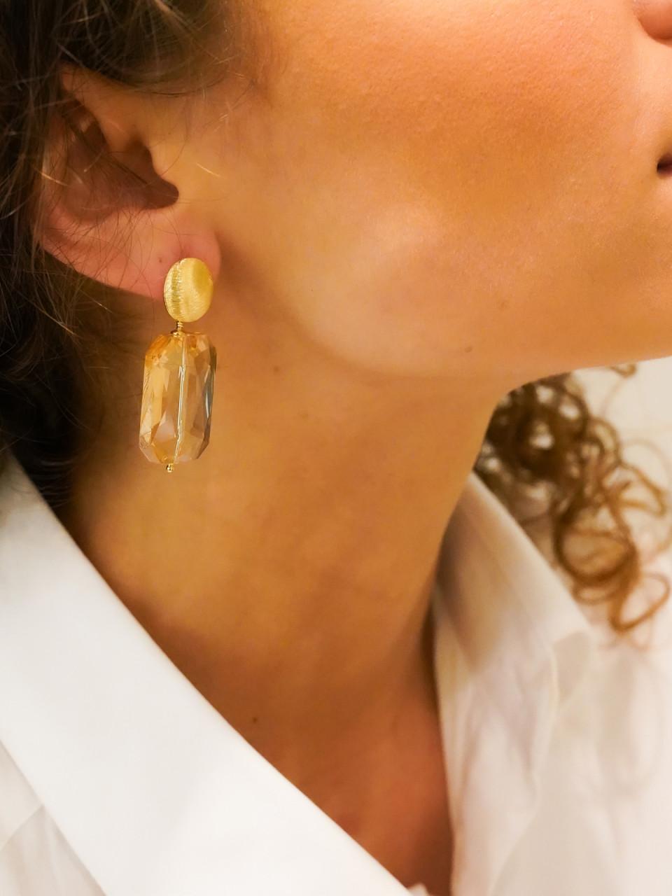 Lott. Gioielli Cognac Oorbellen Rectangle M