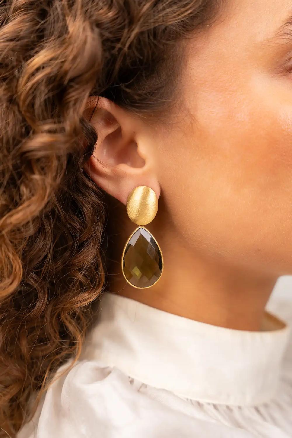 Lott. Gioielli Cool Green Oorbellen Framed Drop L