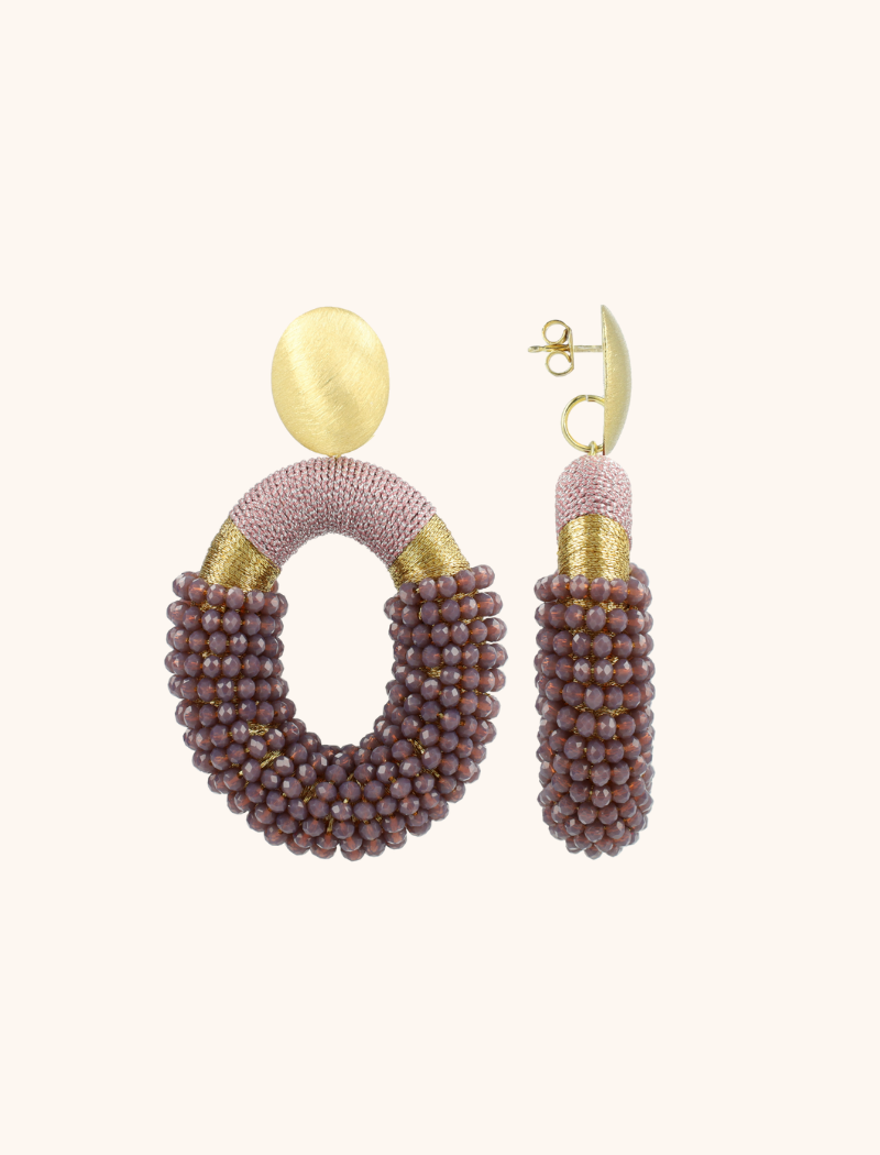 Lott. Gioielli Dark Lavender Oorbellen Yara Ovaal L