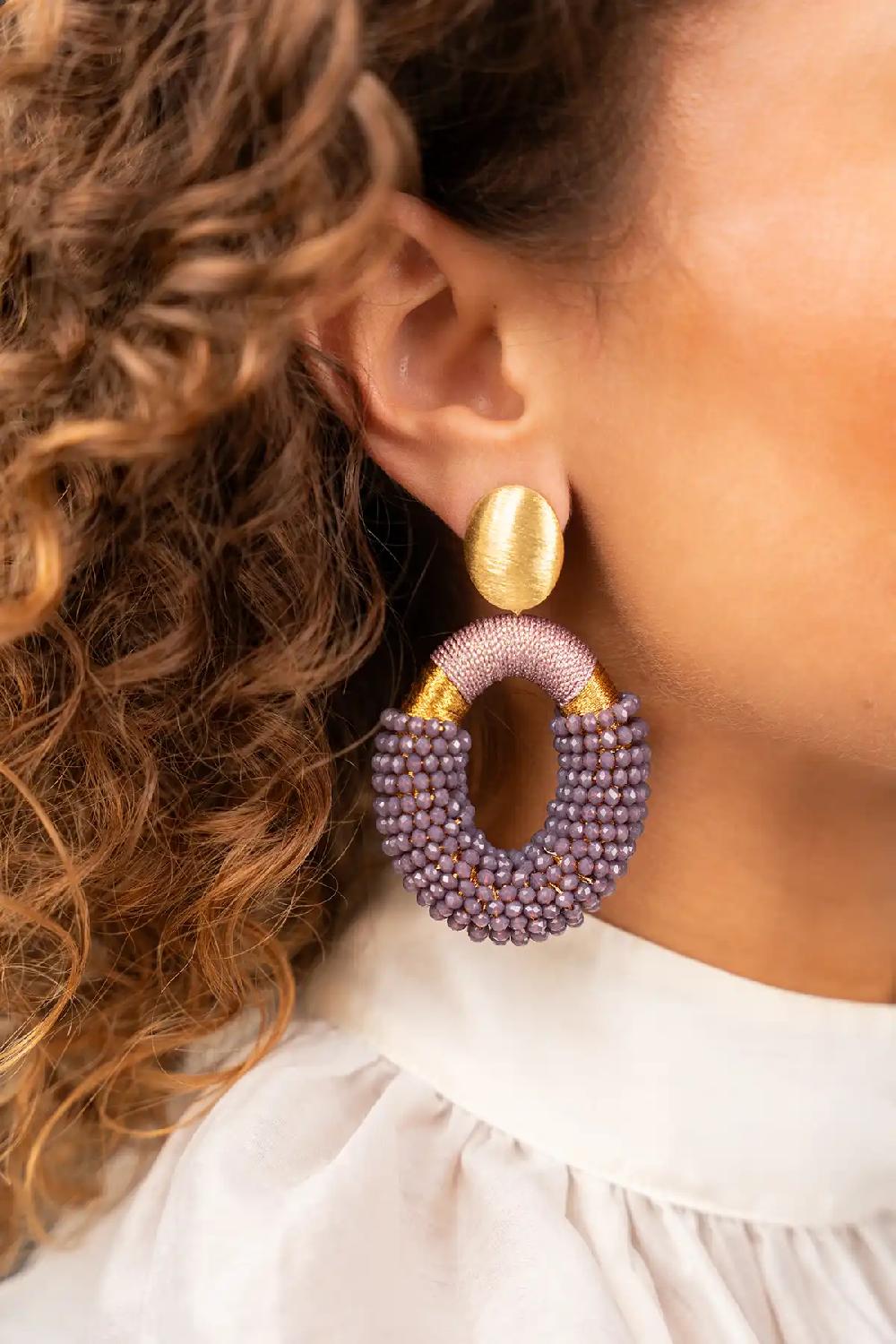 Lott. Gioielli Dark Lavender Oorbellen Yara Ovaal L