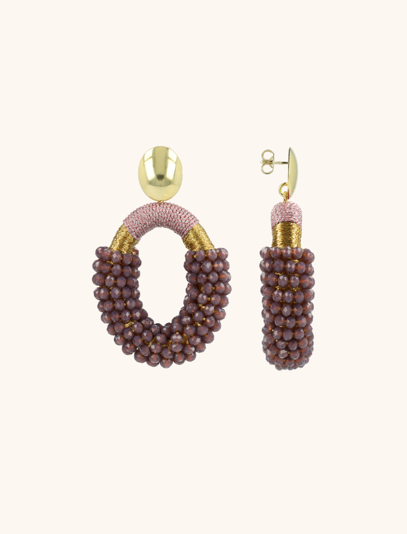 Lott. Gioielli Dark Lavender Oorbellen Yara Ovaal M