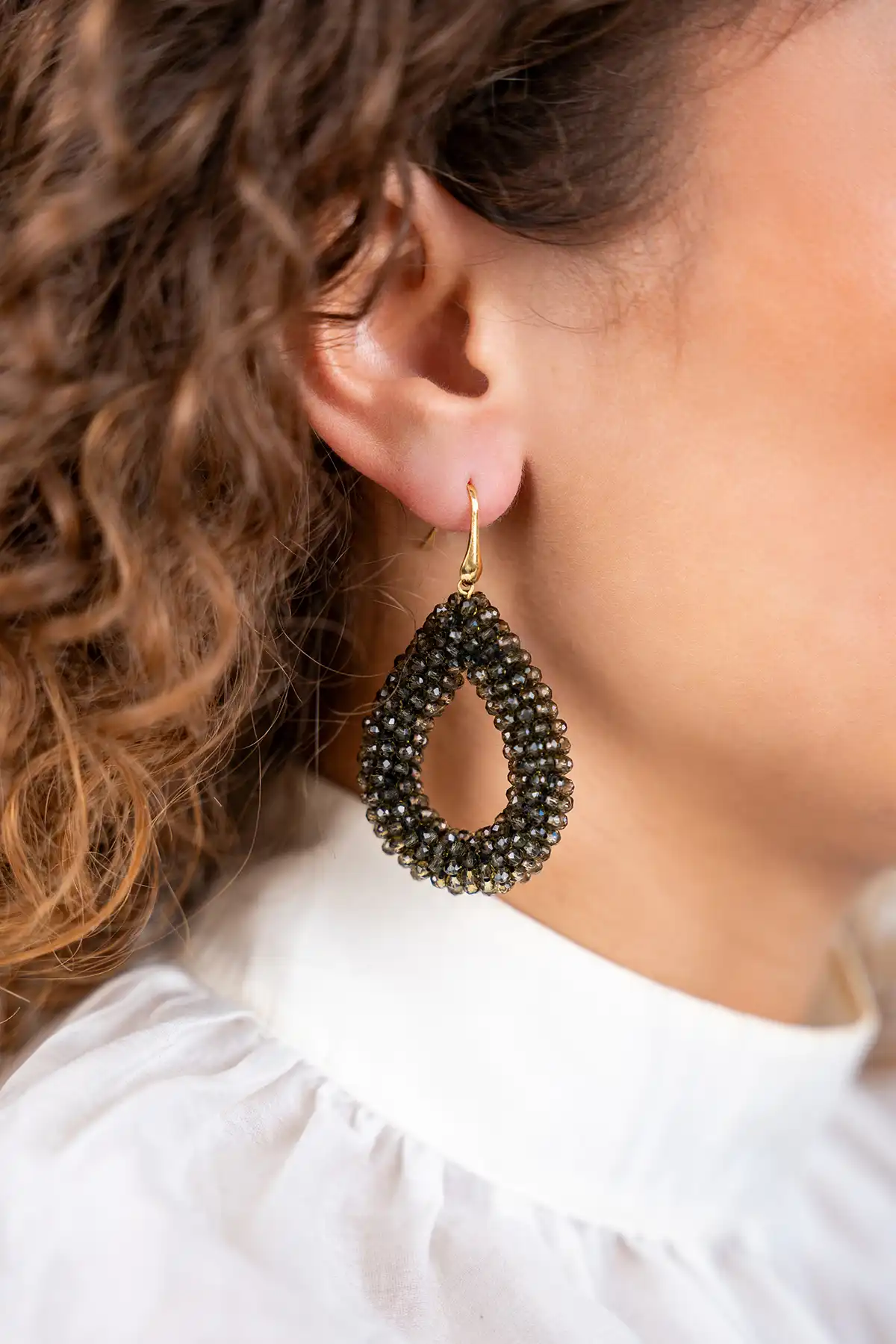 Lott. Gioielli Dark Olive Oorbellen Berry Drop L