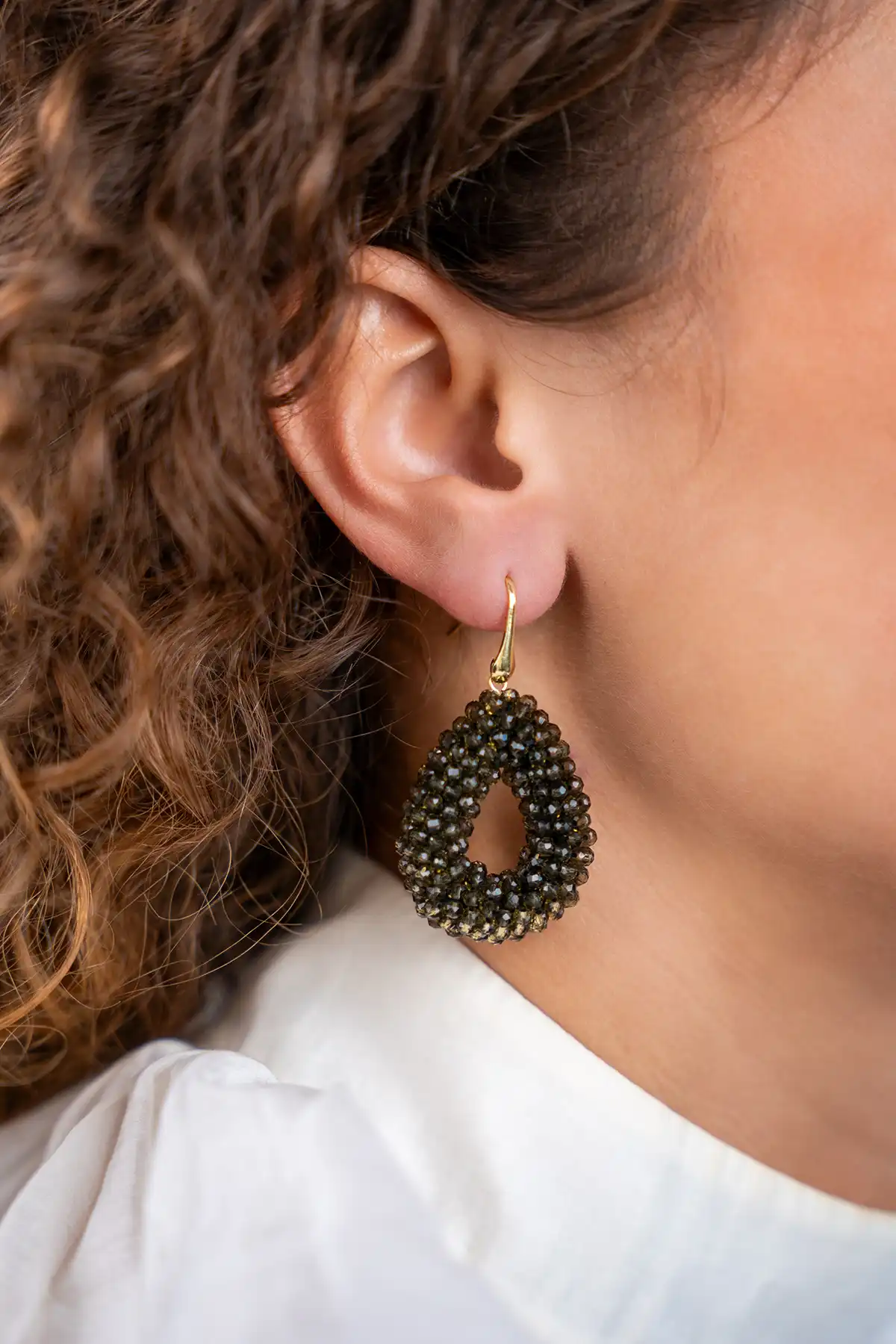 Lott. Gioielli Dark Olive Oorbellen Berry Drop S