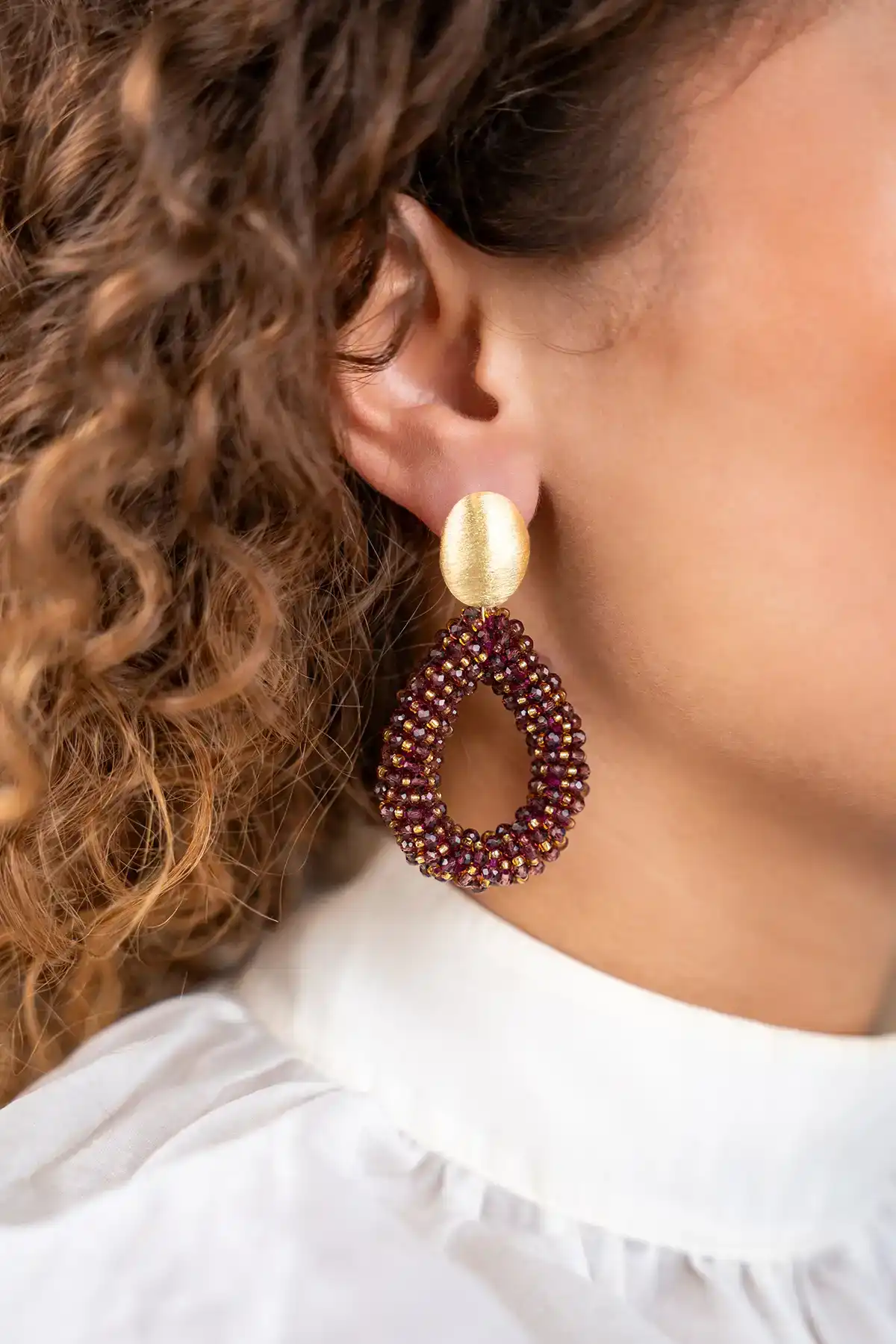 Lott. Gioielli Dark Violet Oorbellen Berry Drop L