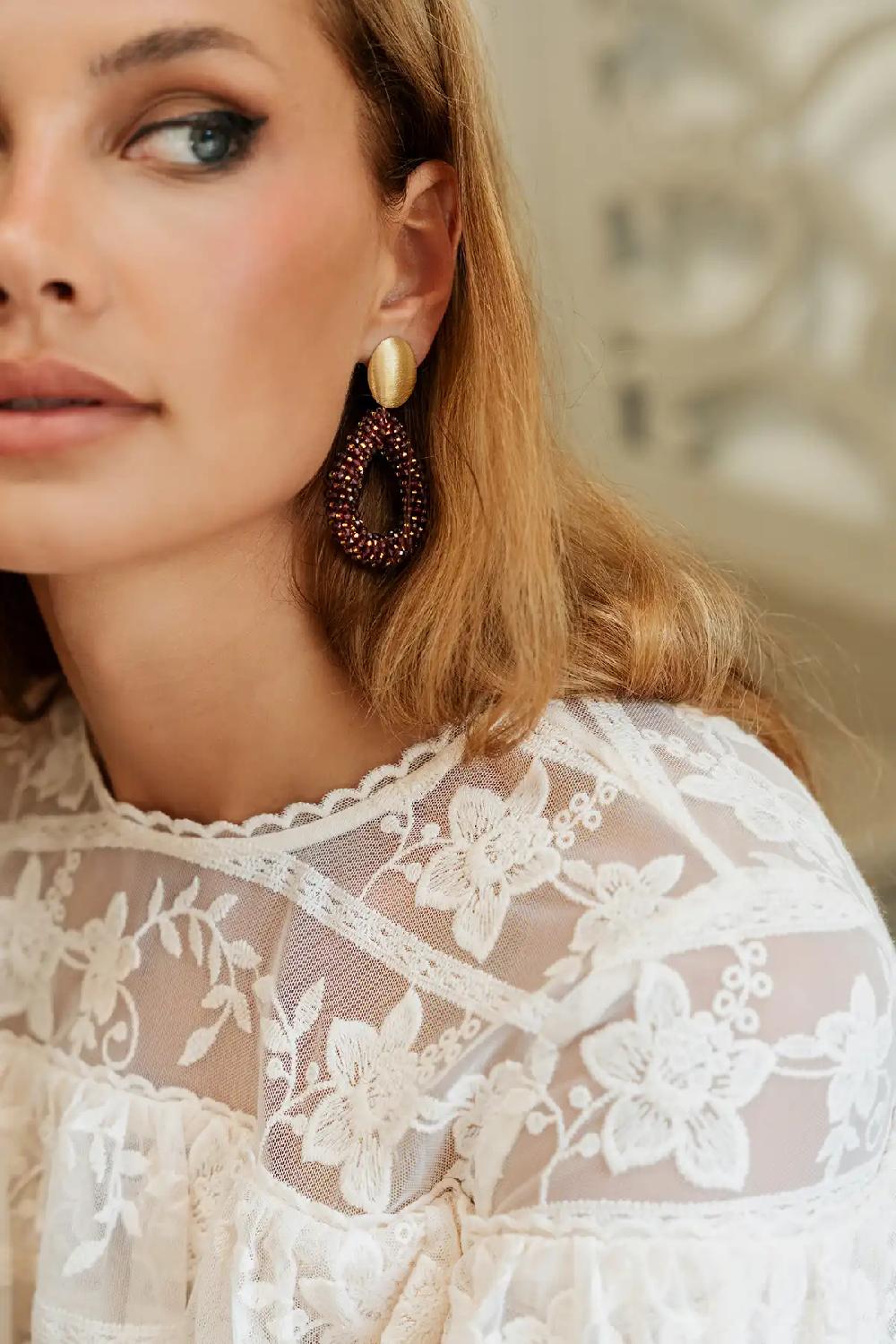 Lott. Gioielli Dark Violet Oorbellen Berry Drop L