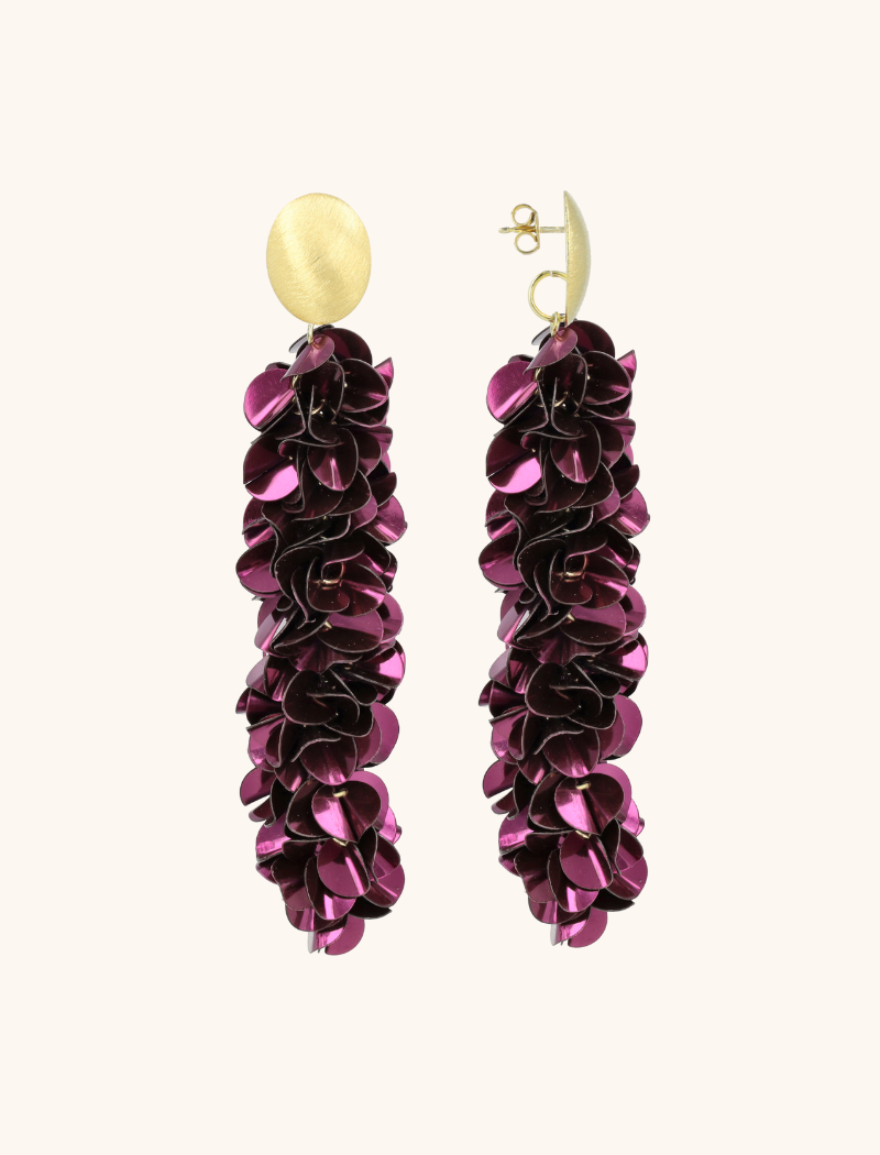 lott. gioielli Dark Violet Sequin Oorbellen Snake L