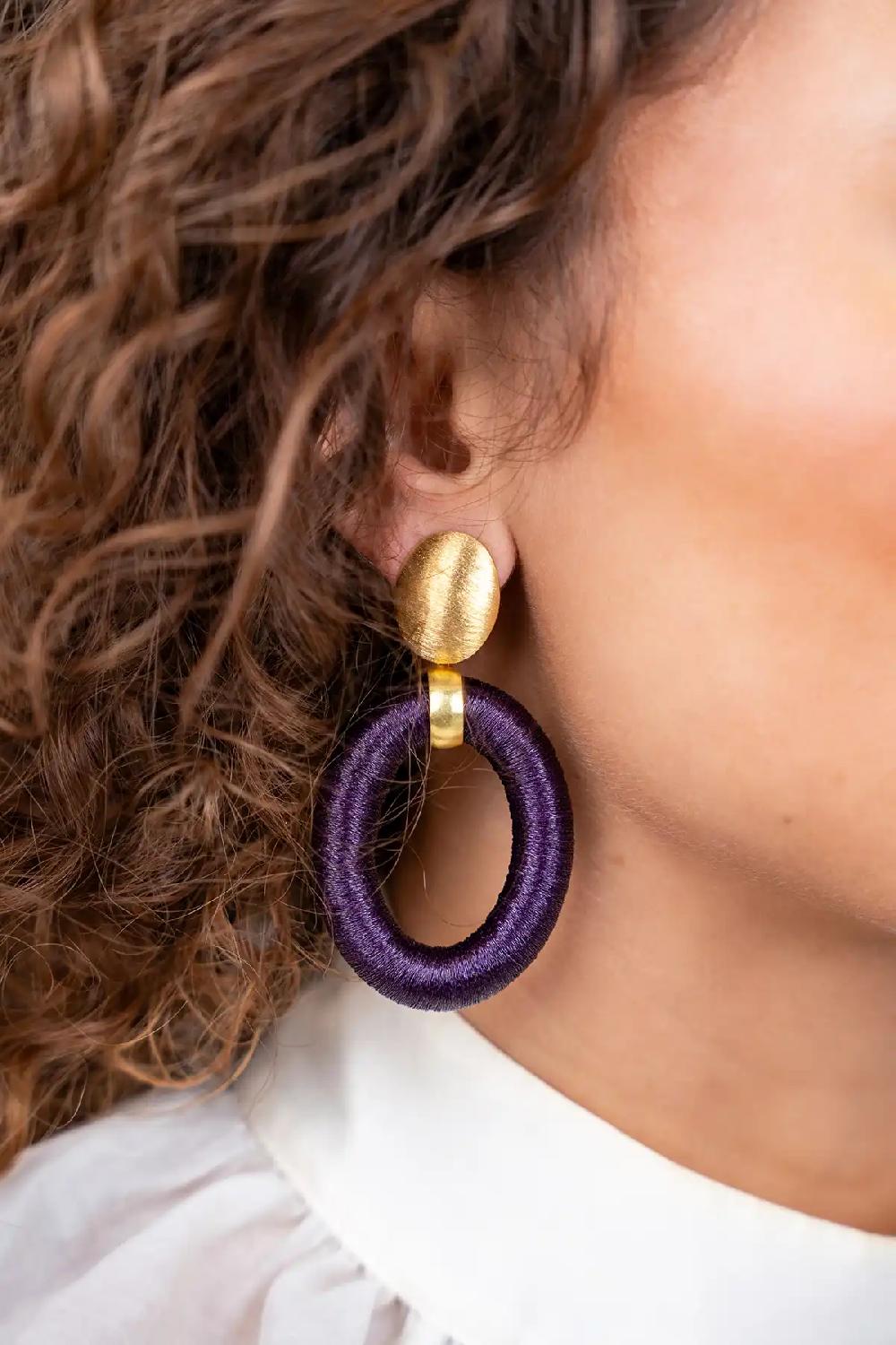 Lott. Gioielli Deep Purple Oorbellen Faye Ovaal L