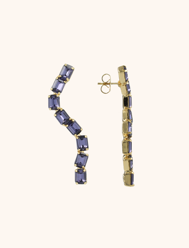 Lott. Gioielli Diep Paarse Oorbellen Slang