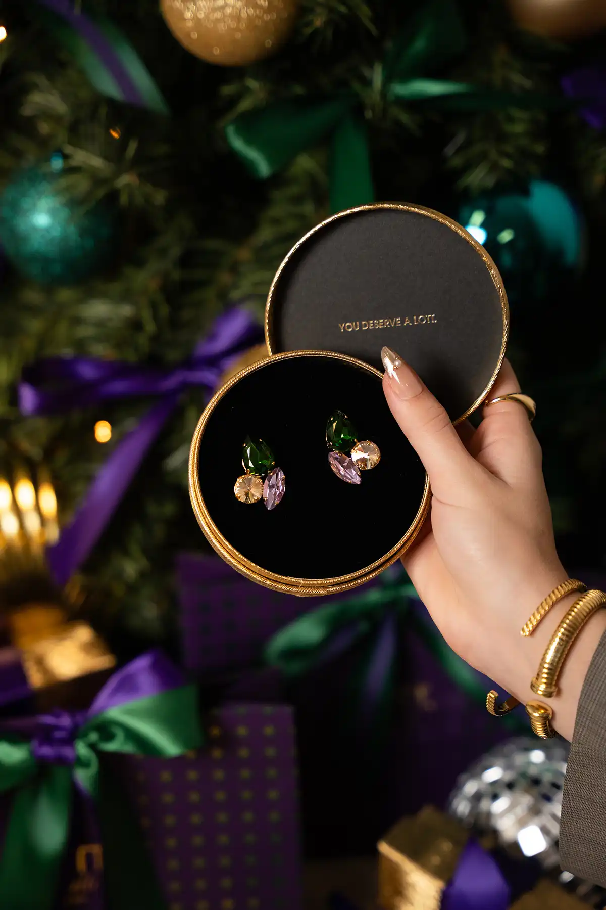 Lott. Gioielli Disco Purple Oorbellen Lize 3 Shapes