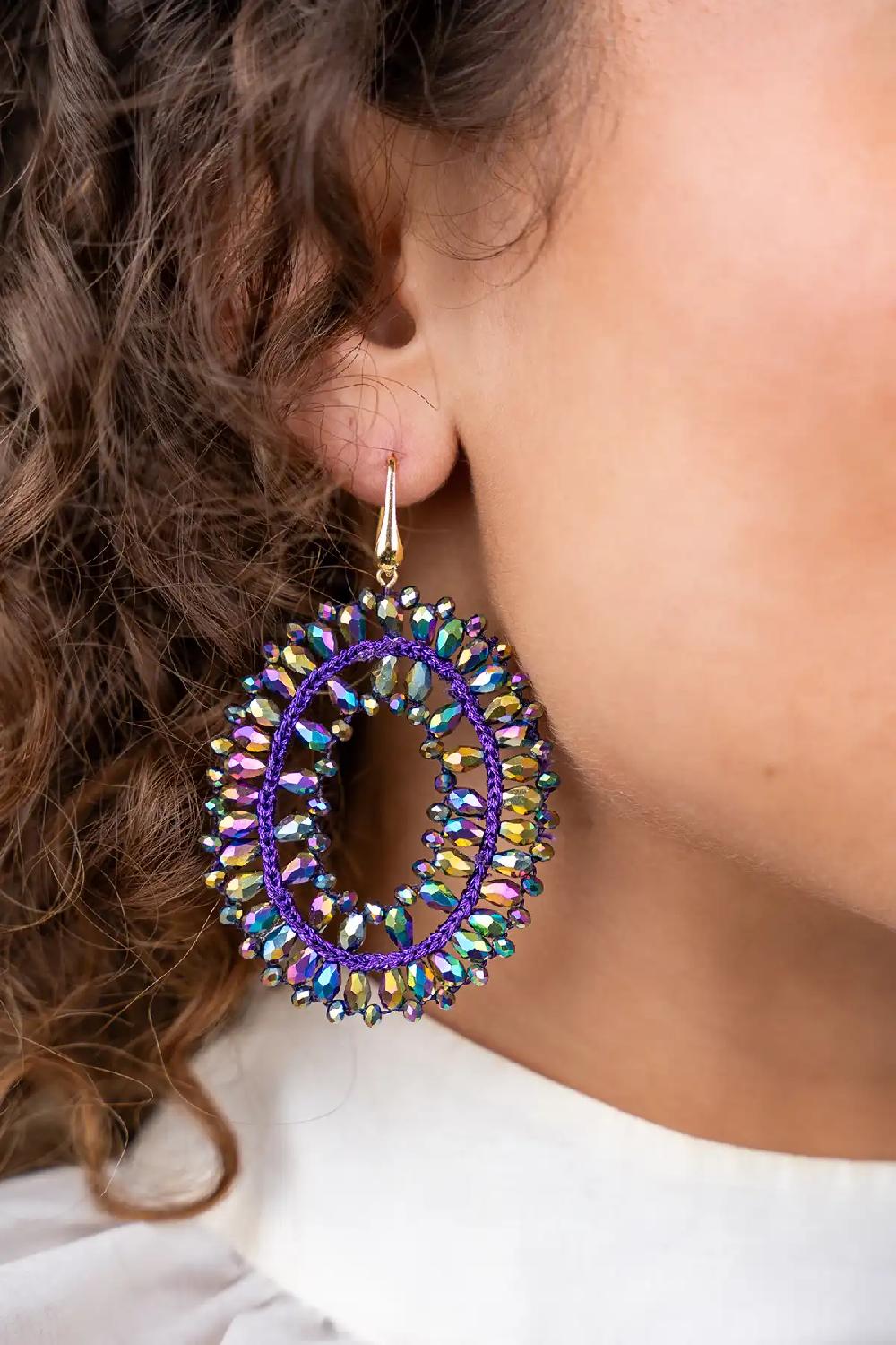 Lott. Gioielli Disco Purple Oorbellen Noa Ovaal L