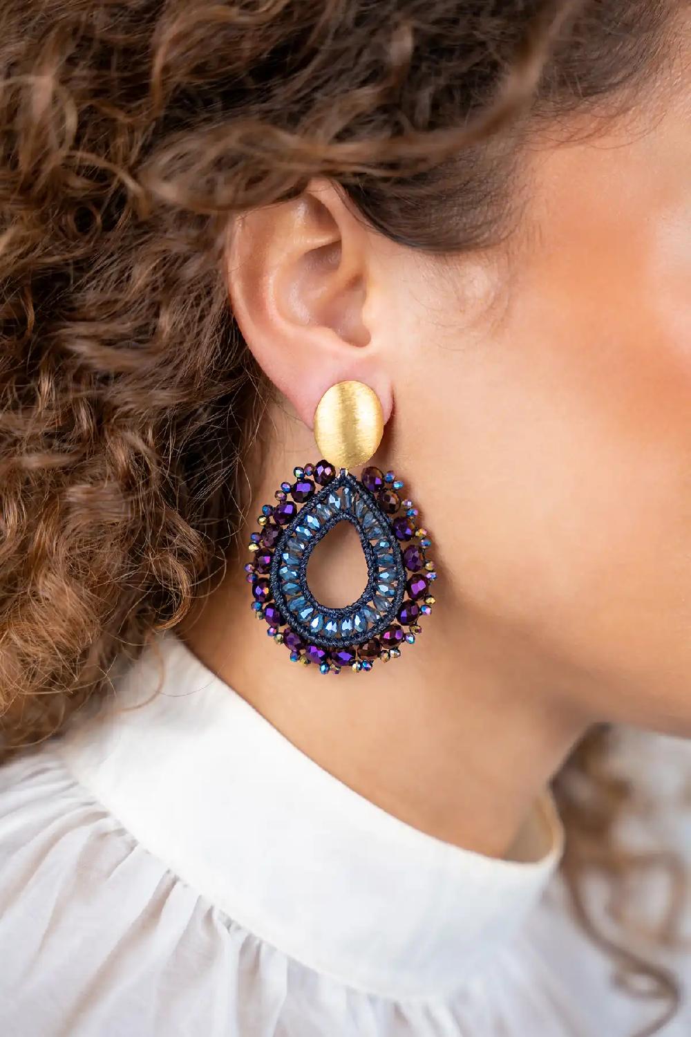 Lott. Gioielli Disco Purple Oorbellen Vos Drop L