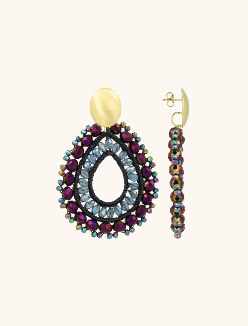 Lott. Gioielli Disco Purple Oorbellen Vos Drop L