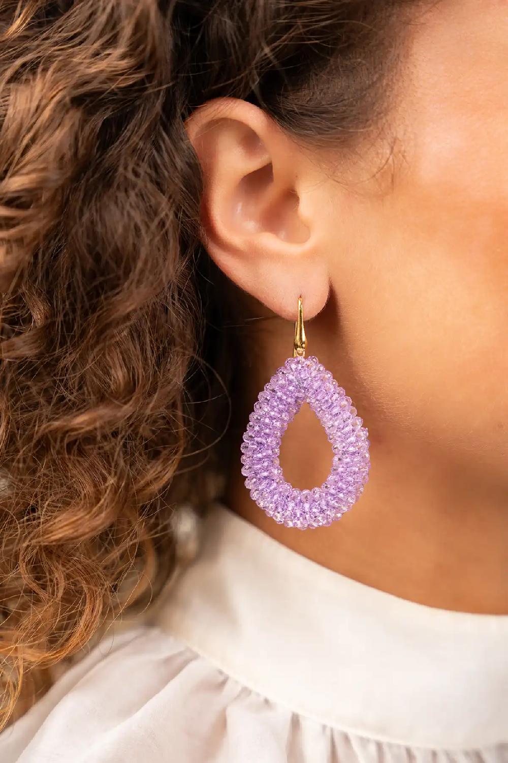 Lott. Gioielli Donker Paarse Oorbellen Berry Drop L