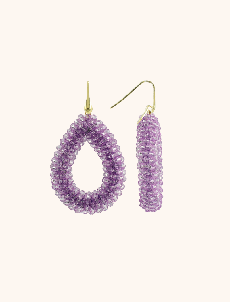 lott. gioielli Donker Paarse Oorbellen Berry Drop L