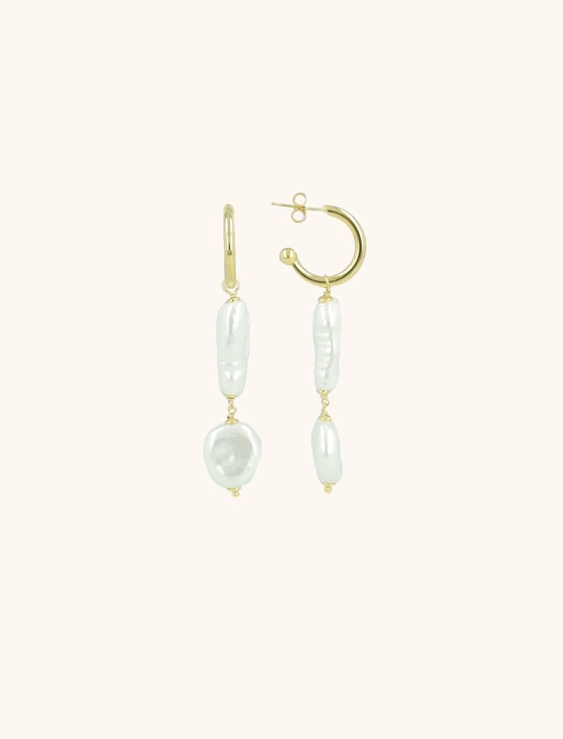 lott. gioielli Double Shapes Oorbellen - Parel