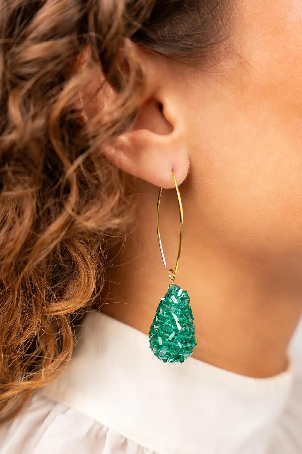 Lott. Gioielli Emerald Oorbellen Cone S Raw