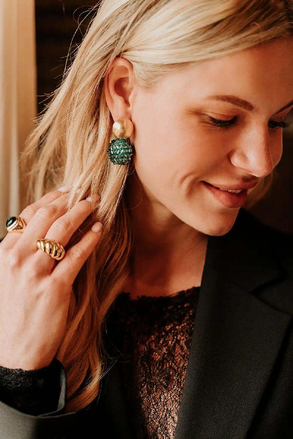 lott. gioielli Emerald Oorbellen Globe S Raw