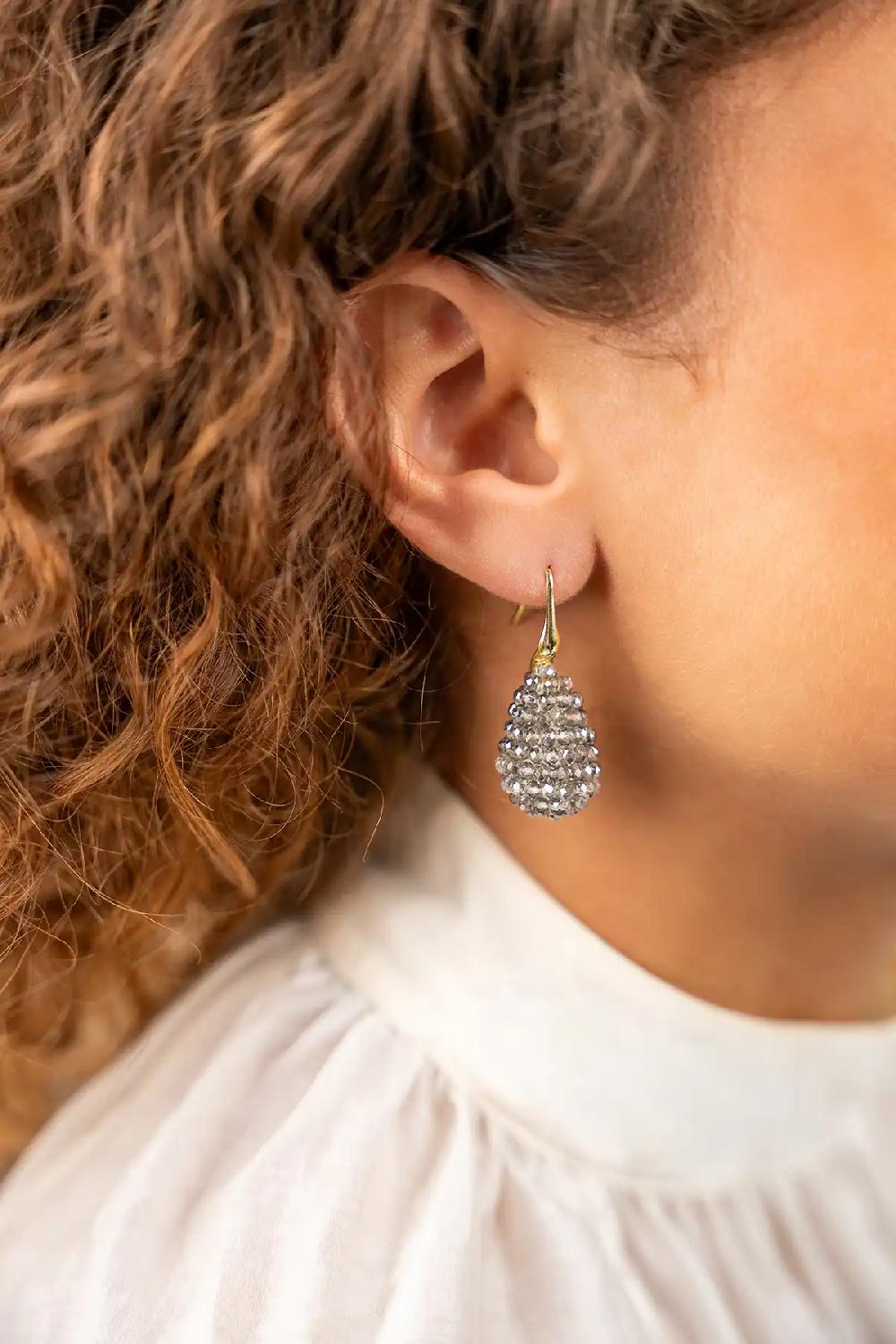 Lott. Gioielli Frosty Grijze Oorbellen Amy Cone XS