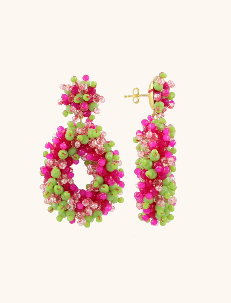 lott. gioielli Fuchsia Lime Oorbellen Dolly Hoop