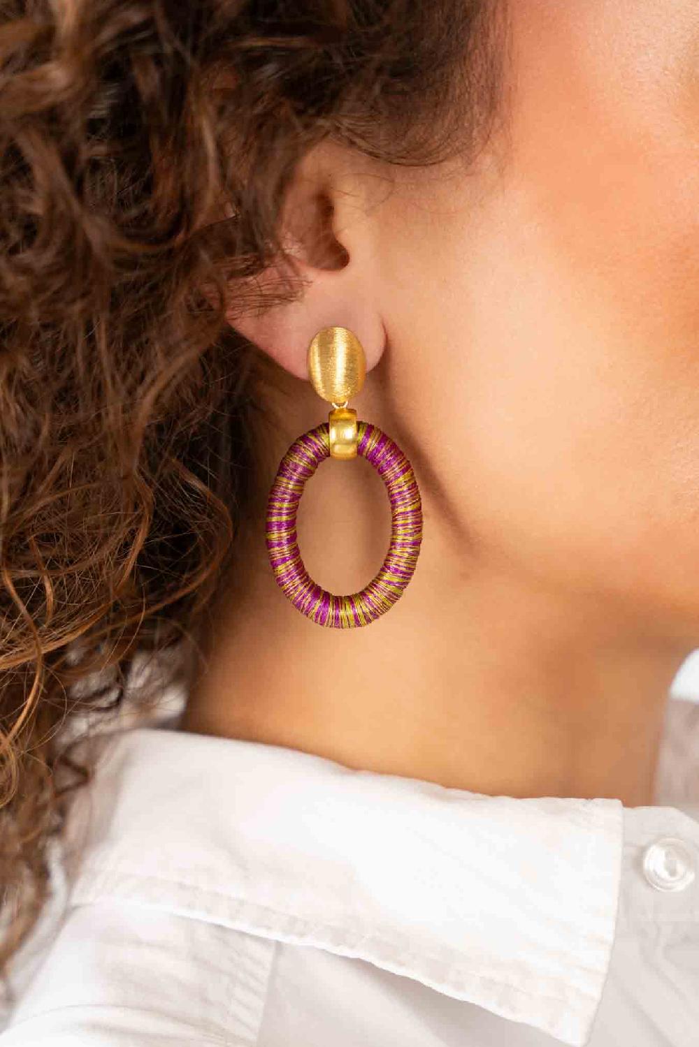 Lott. Gioielli Fuchsia Lime Oorbellen Faye Ovaal S