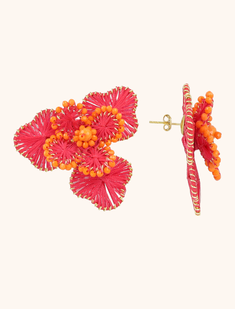 lott. gioielli Fuchsia Oorbellen Aster Flower L