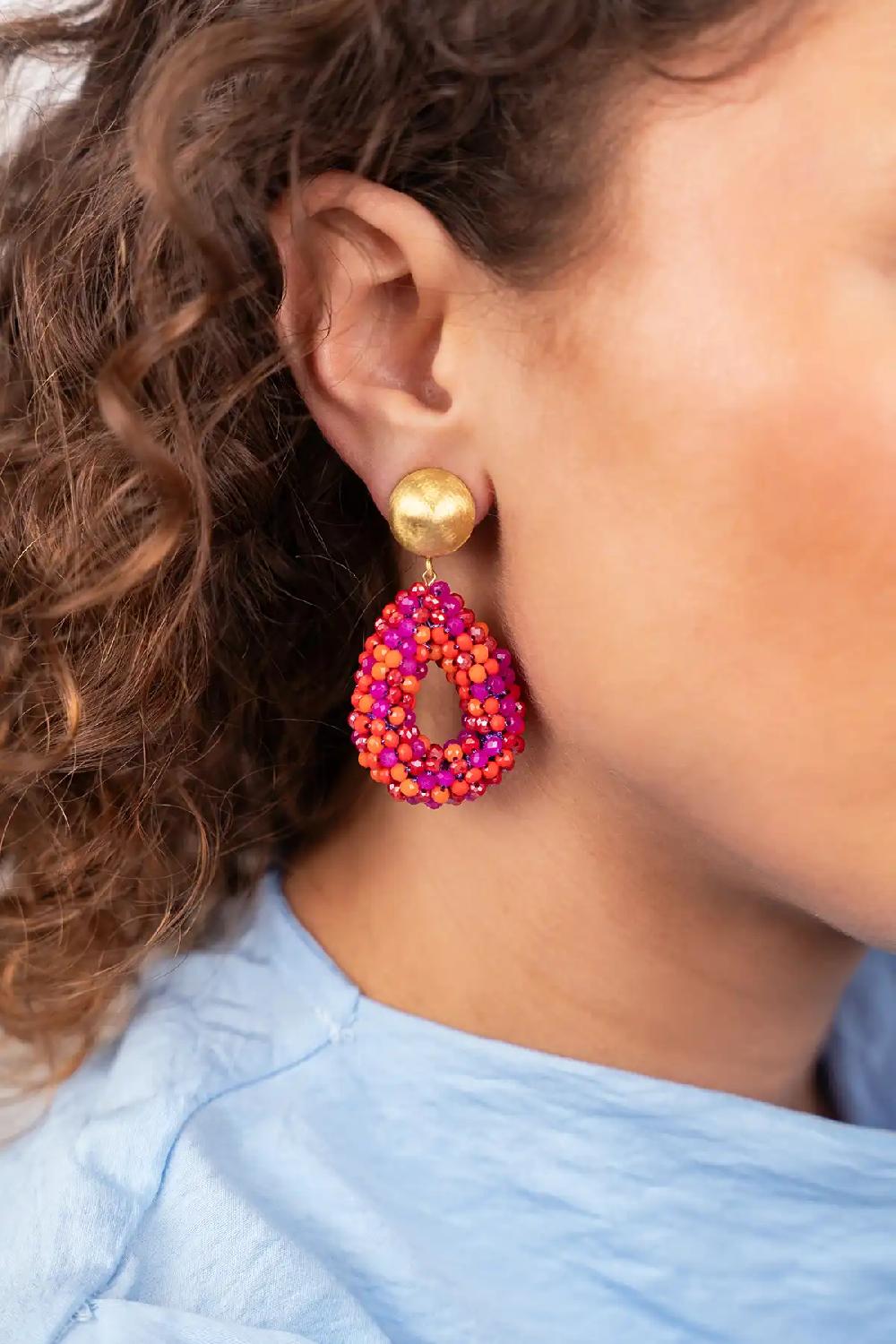 Lott. Gioielli Fuchsia Oorbellen Berry Drop S Clip