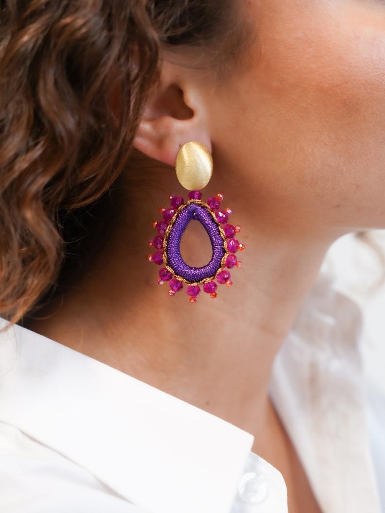 Lott. Gioielli Fuchsia Oorbellen Flo Urchin Drop M