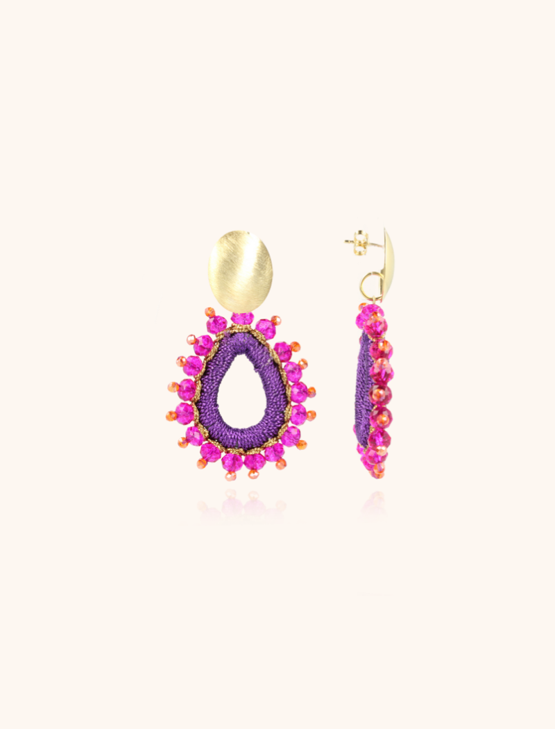 lott. gioielli Fuchsia Oorbellen Flo Urchin Drop M