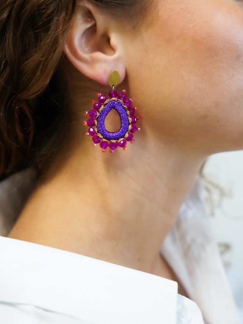 Lott. Gioielli Fuchsia Oorbellen Flo Urchin Drop S