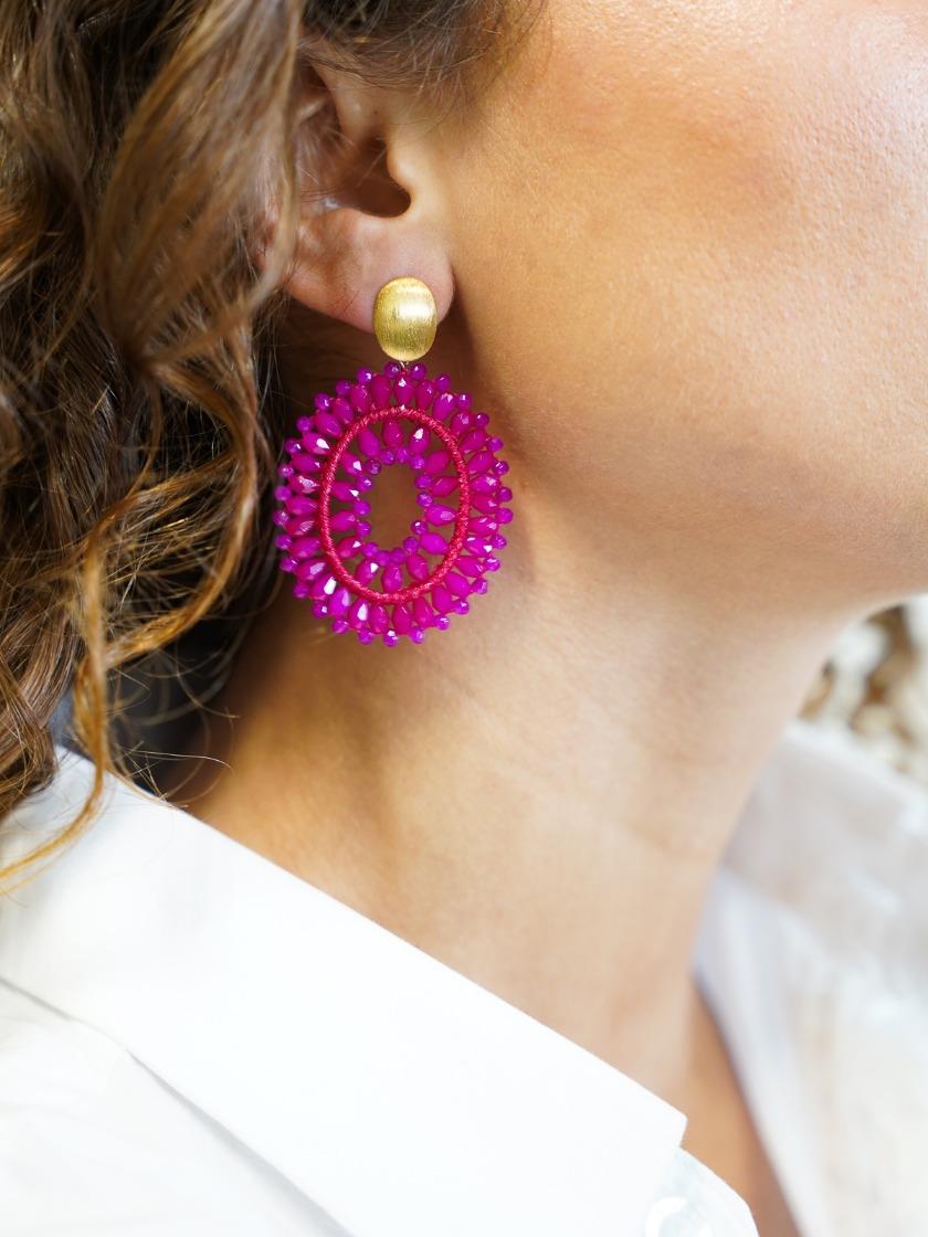 Lott. Gioielli Fuchsia Oorbellen Ovaal Noa M