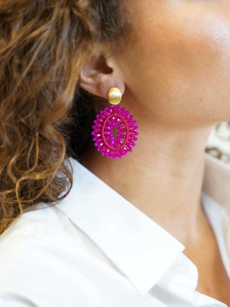 Lott. Gioielli Fuchsia Oorbellen Ovaal Noa S
