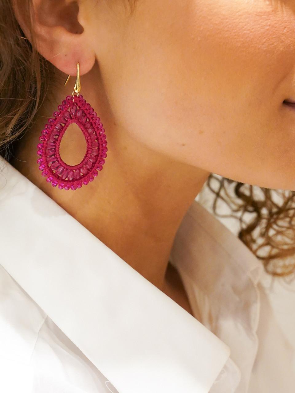 Lott. Gioielli Fuchsia Oorbellen Silk Drop L
