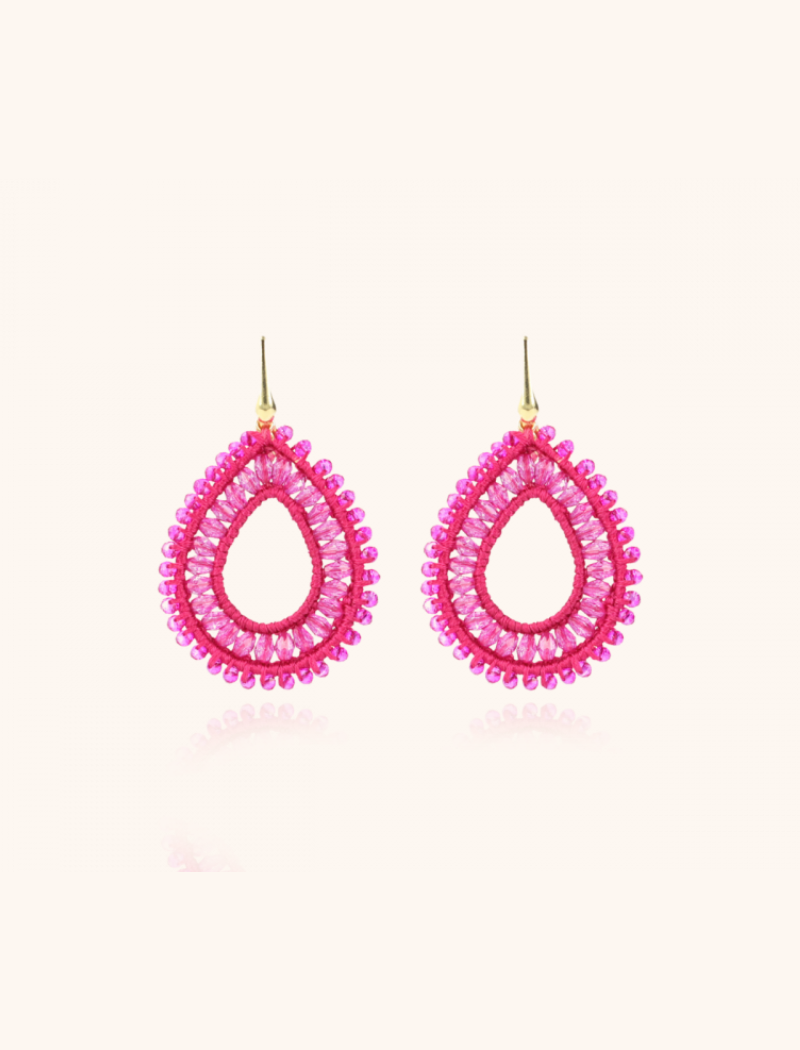 lott. gioielli Fuchsia Oorbellen Silk Drop L