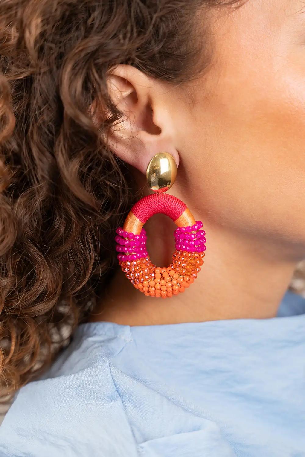 Lott. Gioielli Fuchsia Oorbellen Yara Combi Oval L