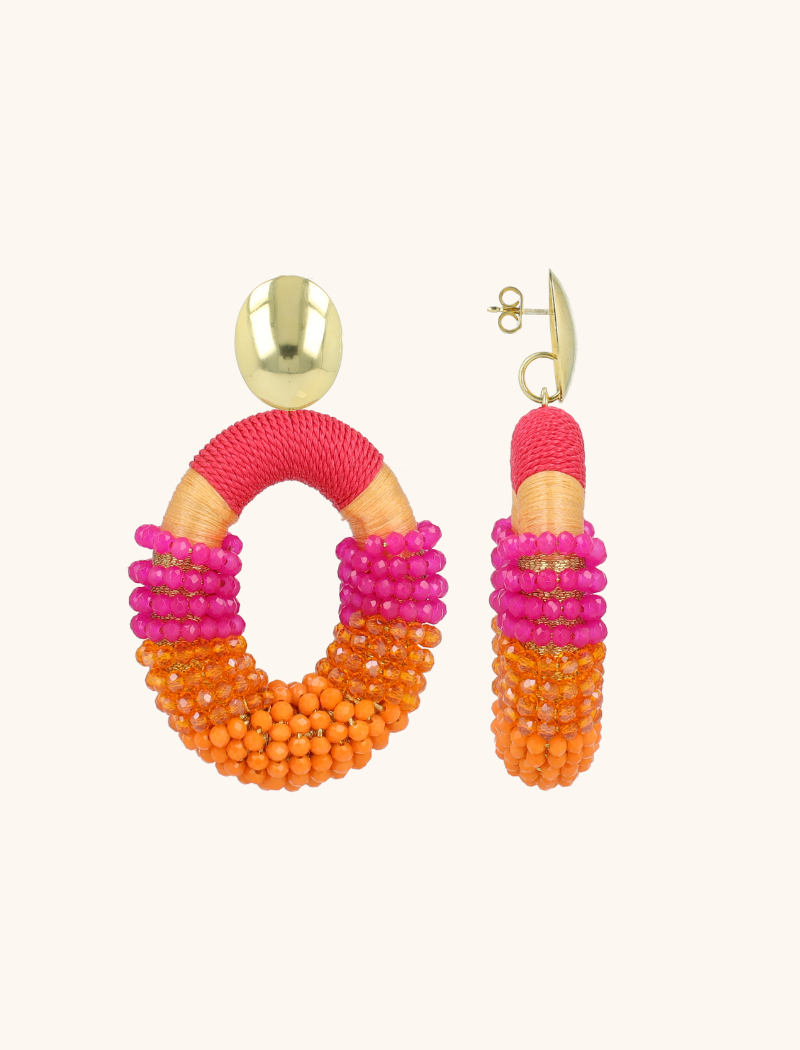 lott. gioielli Fuchsia Oorbellen Yara Combi Oval L