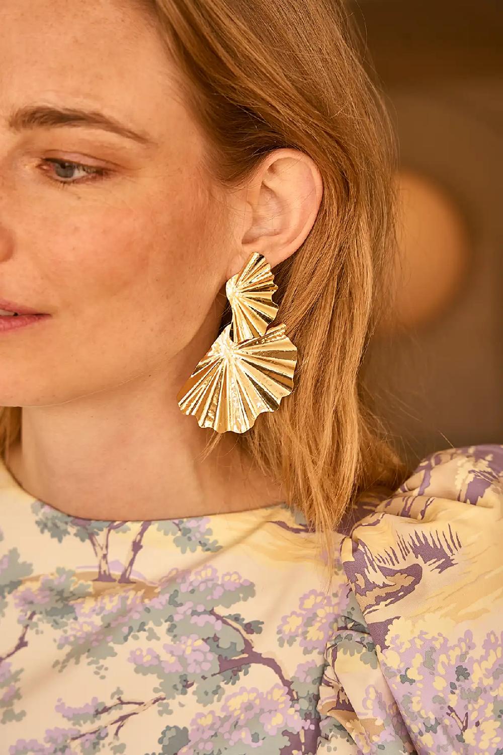 Lott. Gioielli Gold Oorbellen Liva Double Leaf