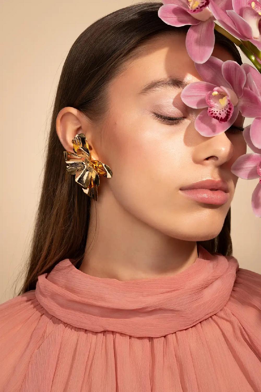 Lott. Gioielli Gold Oorbellen Senna Flower L