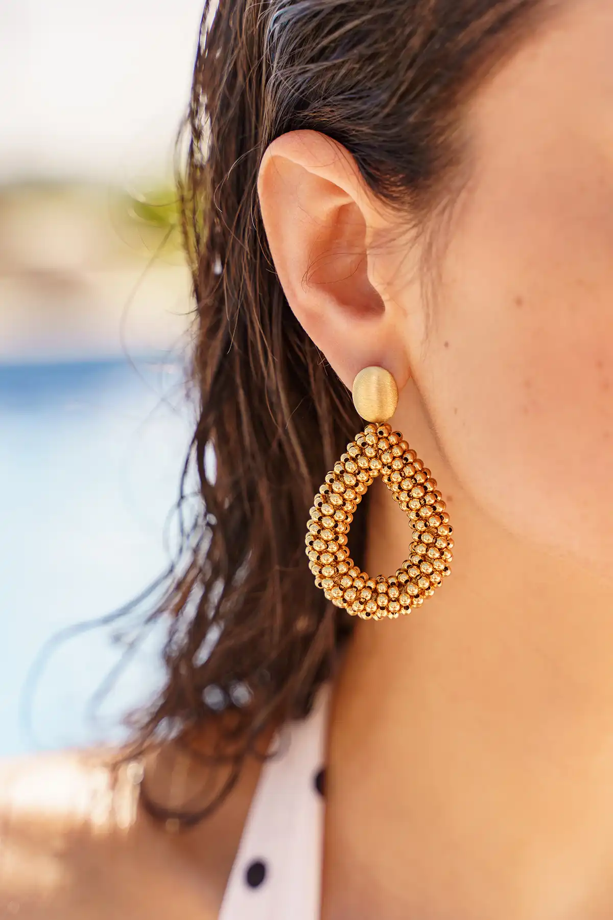 lott. gioielli Gouden Oorbellen Berry druppel L