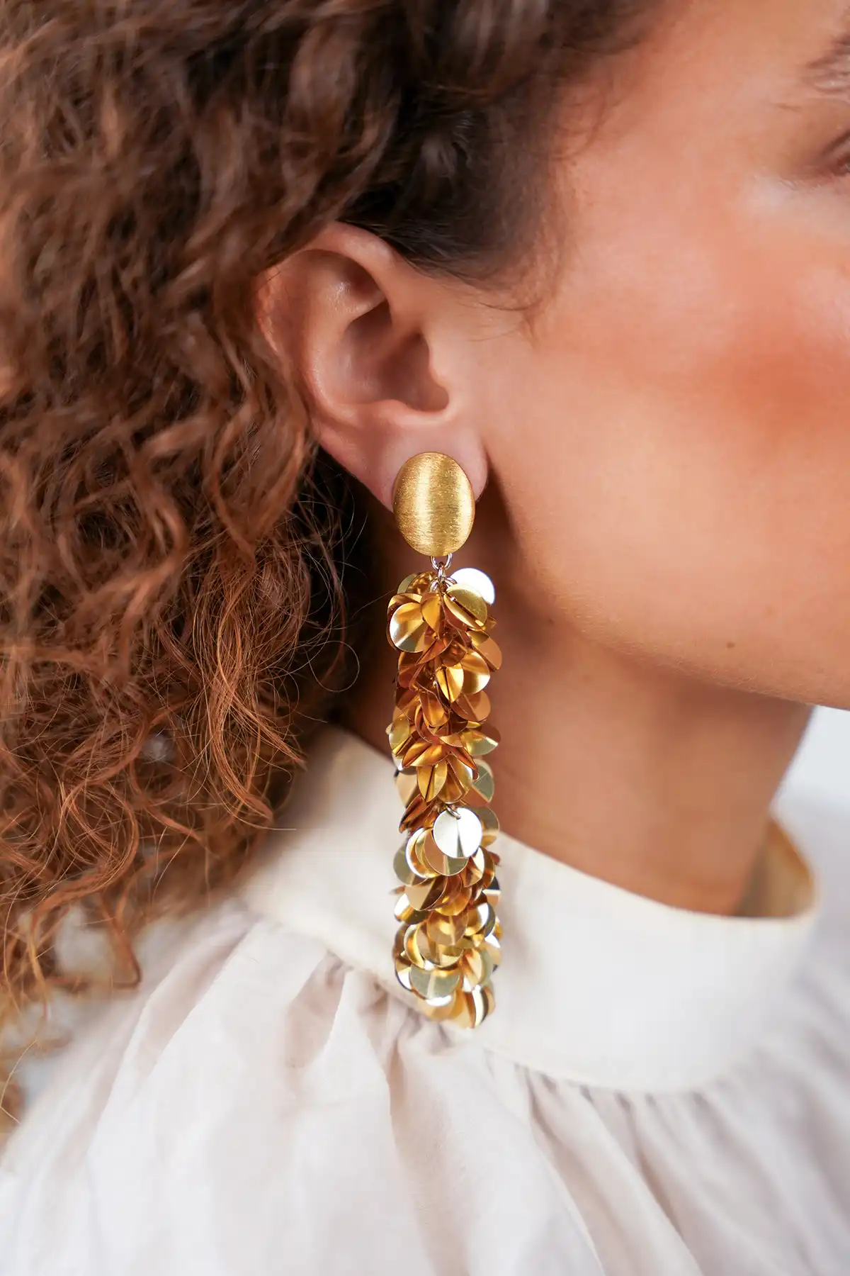 Lott. Gioielli Gouden Sequin Oorbellen Snake L