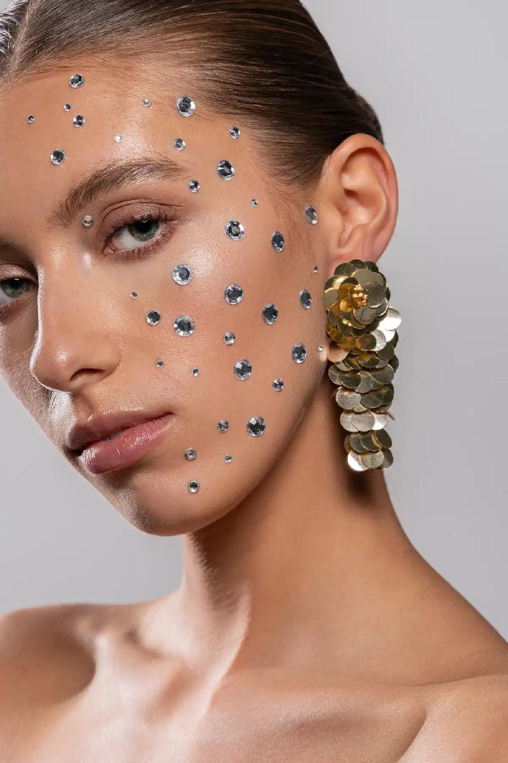 Lott. Gioielli Gouden Sequin Oorbellen Waterfall L