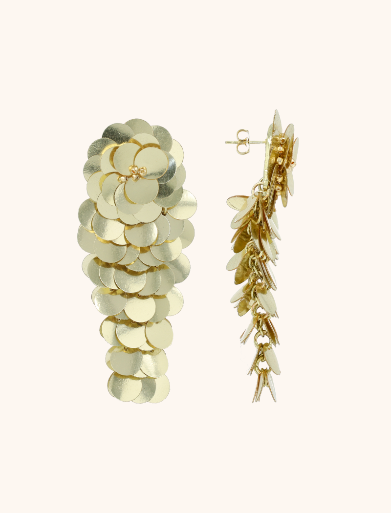 lott. gioielli Gouden Sequin Oorbellen Waterfall L