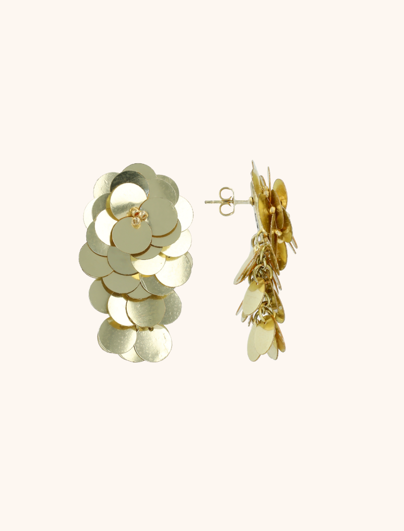 lott. gioielli Gouden Sequin Oorbellen Waterfall M