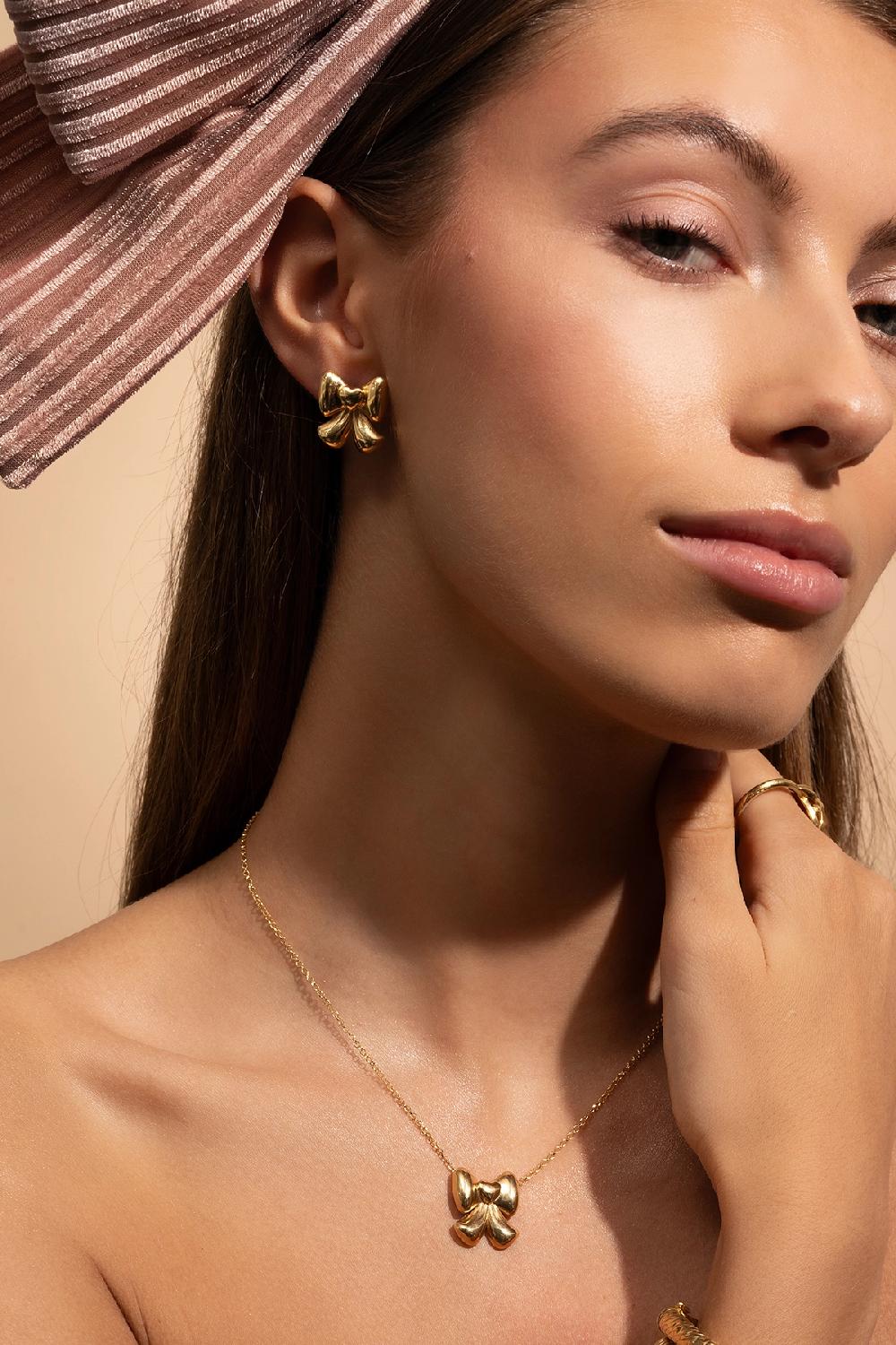 Lott. Gioielli Gouden Strik Oorbellen M