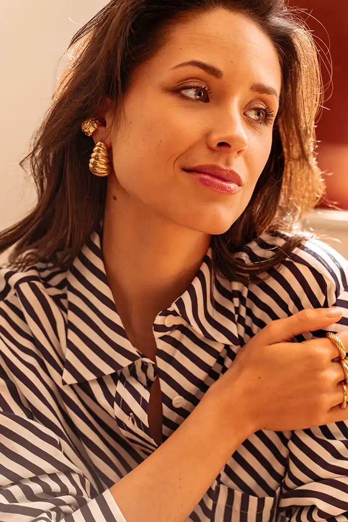 Lott. Gioielli Goudkleurige Oorbellen Croissant