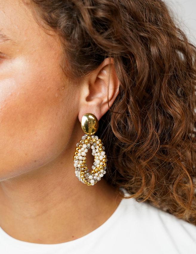 Lott. Gioielli Grijze Oorbellen Pomm Ovaal M