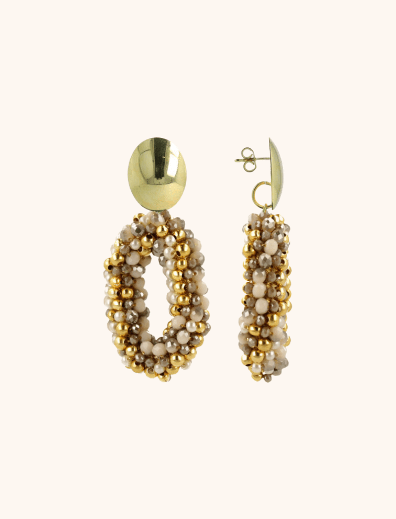 lott. gioielli Grijze Oorbellen Pomm Ovaal M