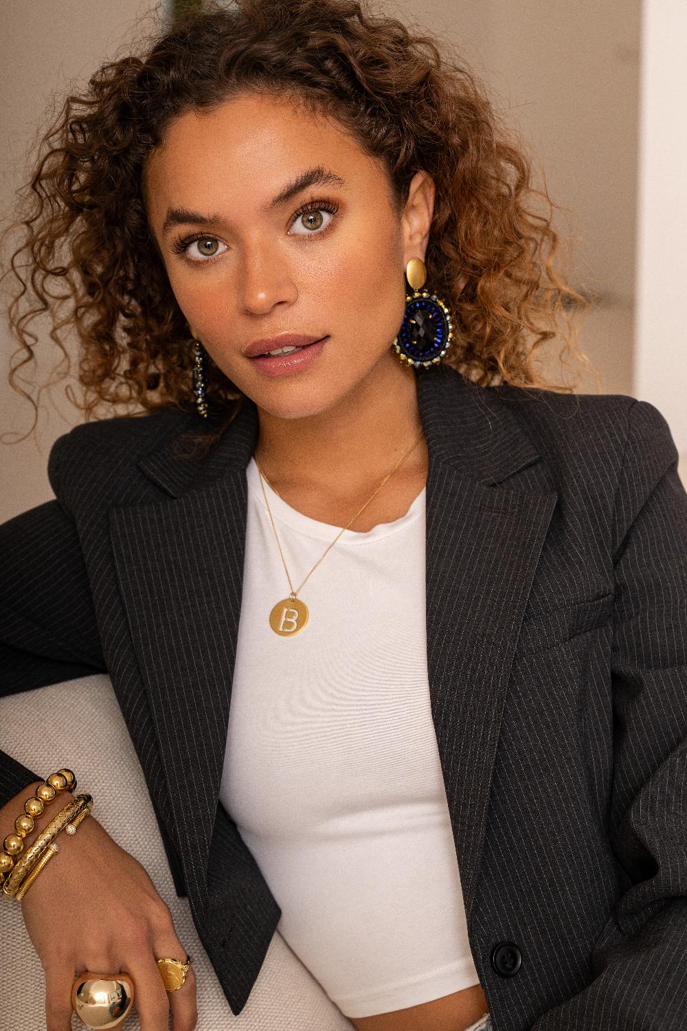 Lott. Gioielli Groen Paarse Oorbellen Roxx Ovaal L