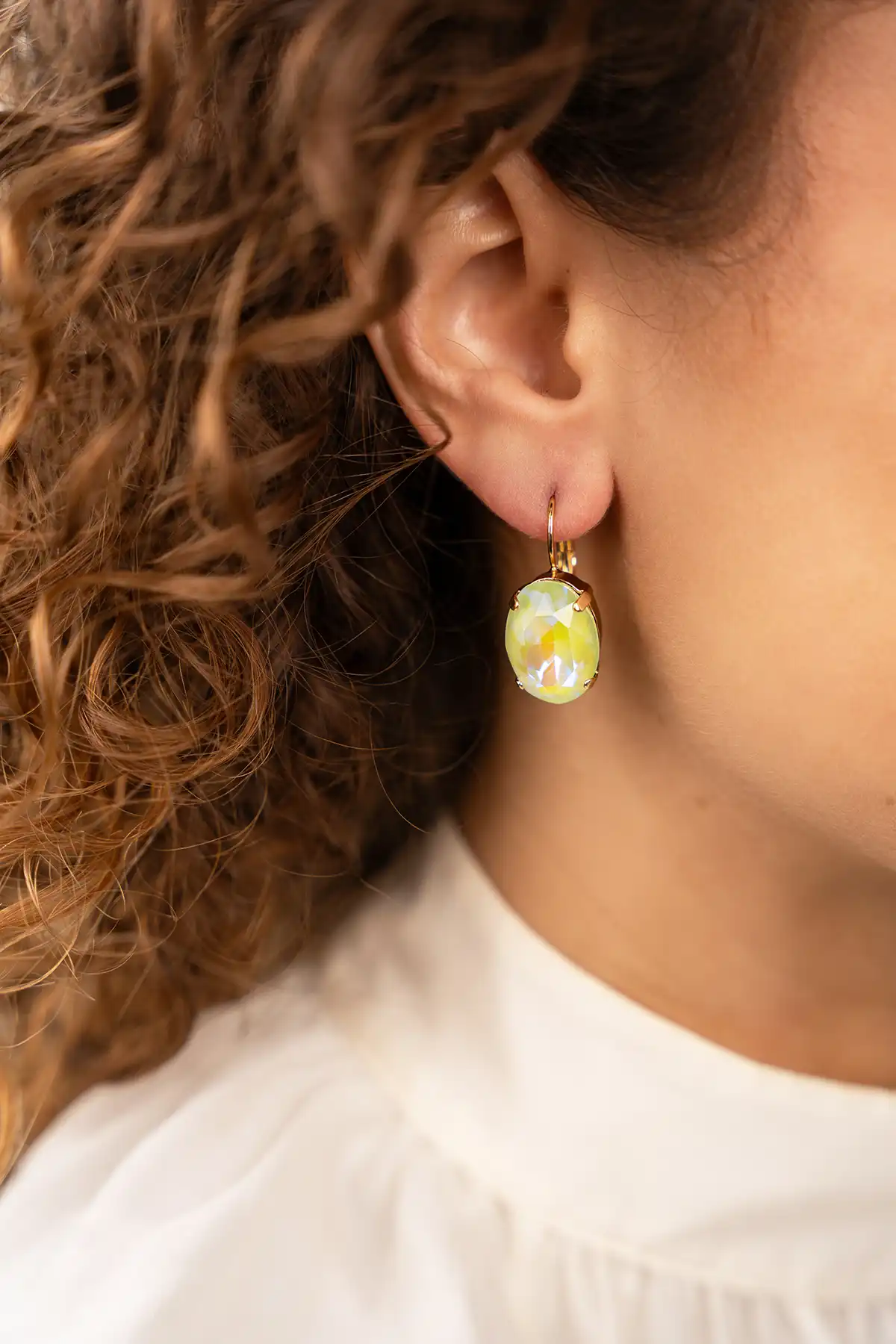 Lott. Gioielli Groene Oorbellen Anneloes Ovaal M